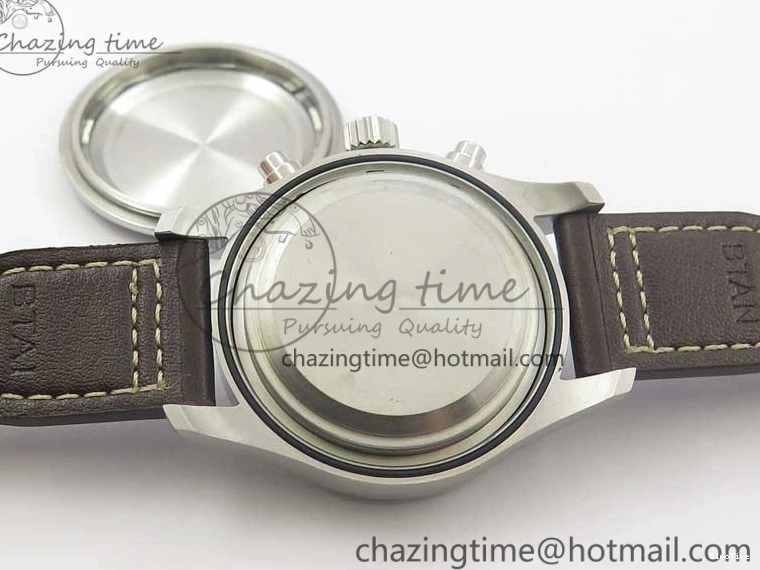 MIROTIME 1221 Pilot Chrono Spitfire IW387903 SS ZF 1:1 Best Edition Black Dial on Brown Leather Strap A OdorResistant 7127